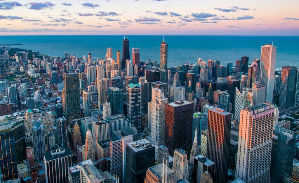 Aerial view of Chicago