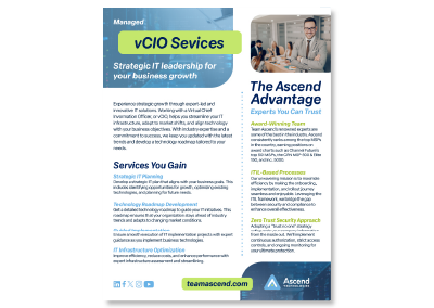 Ascend's vCIO Service Sheet